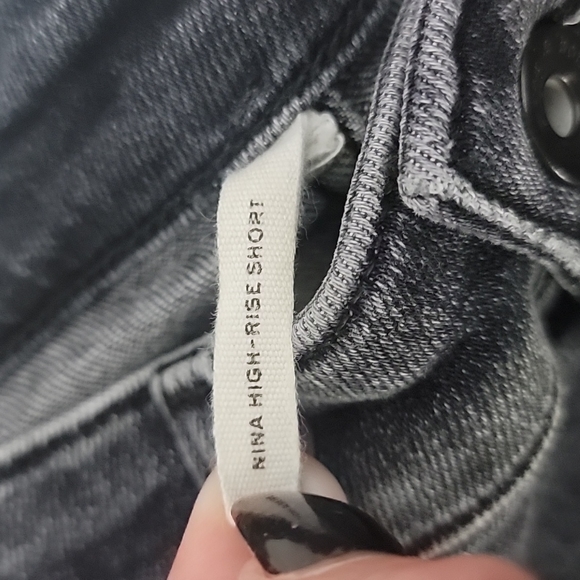 NWOT rag & bone Nina high-rise shorts in washed black - Picture 7 of 10